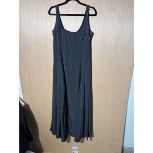 Lauren Ralph Lauren Silk Maxi Dress Womens 12 Navy Blue White Polka Dot